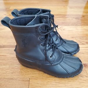 POLO RALPH LAUREN Boys Size 2 Black Duck Boots